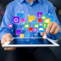 Business user managing connected applications through a centralized digital platform. Odoo customization services integrate multiple systems into one ERP solution, providing better data visibility, control, and operational efficiency.