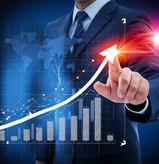 Business growth chart representing Odoo implementation services and Odoo ERP implementation for scalable business infrastructure.