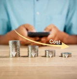 Business cost reduction concept representing Odoo implementation services and Odoo ERP implementation for lowering operational costs.