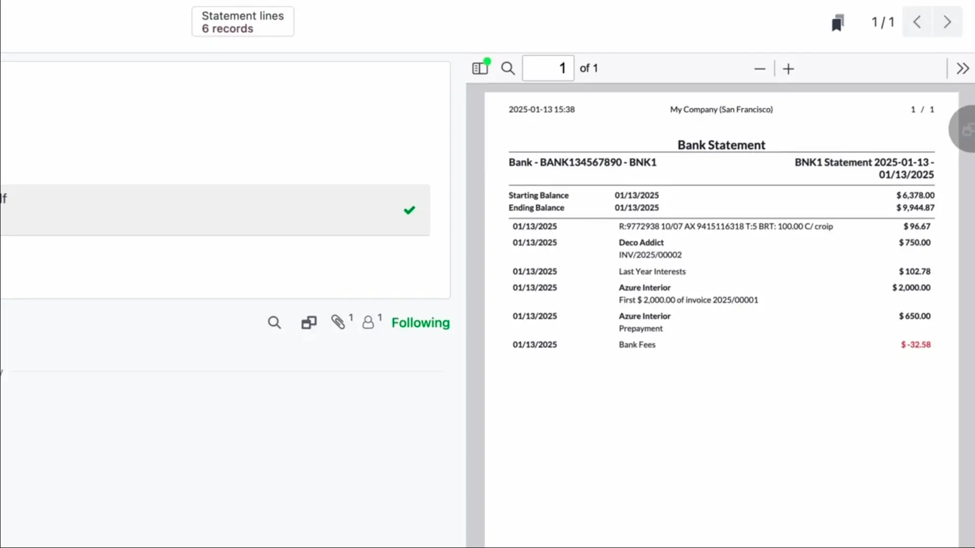 Bank Transactions with PDF Preview Bank Transactions with PDF Preview