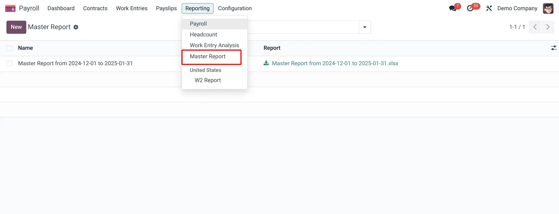 Payroll Master Report Payroll Master Report